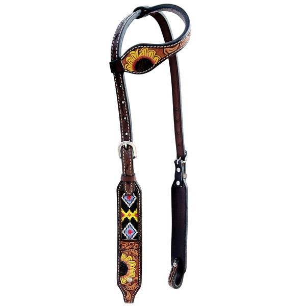 BER261-Western Leather One Ear Headstall