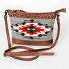 ADBG783 American Darling Western Leather Cross body Bag - Handcrafted Woven Saddle Blanket Purse