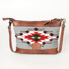 ADBG783 American Darling Western Leather Cross body Bag - Handcrafted Woven Saddle Blanket Purse