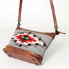 ADBG783 American Darling Western Leather Cross body Bag - Handcrafted Woven Saddle Blanket Purse