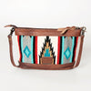ADBG783 American Darling Western Leather Cross body Bag - Handcrafted Woven Saddle Blanket Purse