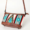 ADBG783 American Darling Western Leather Cross body Bag - Handcrafted Woven Saddle Blanket Purse