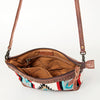 ADBG783 American Darling Western Leather Cross body Bag - Handcrafted Woven Saddle Blanket Purse