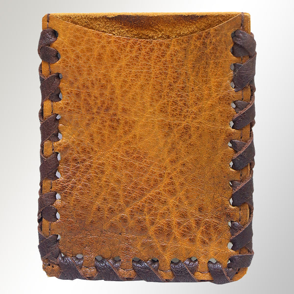 ADCCM103 Rustic Hand-Stitched Leather Card Holder - Western Minimalist Wallet