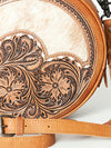 ADBG839 American Darling Western Canteen Bag Hand Tooled Floral Carved with Hair-On Cowhide