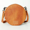 ADBG839 American Darling Western Canteen Bag Hand Tooled Floral Carved with Hair-On Cowhide