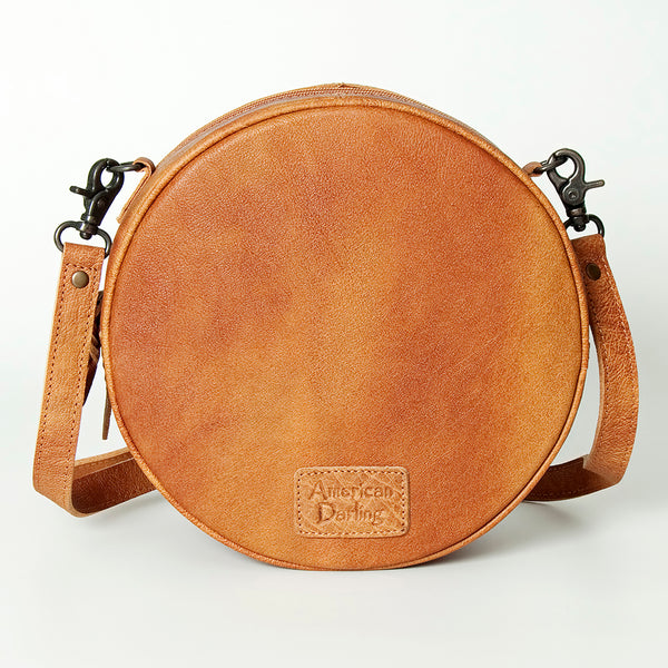 ADBG839 American Darling Western Canteen Bag Hand Tooled Floral Carved with Hair-On Cowhide