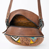 ADBG839 American Darling Western Canteen Bag Hand Tooled Floral & Hand Woven Saddle Blanket