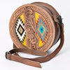 ADBG839 American Darling Western Canteen Bag Hand Tooled Floral & Hand Woven Saddle Blanket