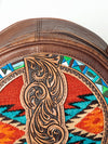 ADBG839 American Darling Western Canteen Bag Hand Tooled Floral & Hand Woven Saddle Blanket