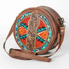 ADBG839 American Darling Western Canteen Bag Hand Tooled Floral & Hand Woven Saddle Blanket