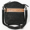 ADBG840 American Darling Western Cross body Bag - Hand Tooled Floral Carved Damascus Embossed Leather