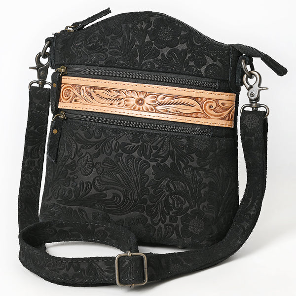 ADBG840 American Darling Western Cross body Bag - Hand Tooled Floral Carved Damascus Embossed Leather