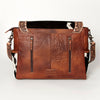 ADBG842 American Darling Western Messenger Bag - Hand Tooled Floral Leather & Hair-On Cowhide