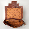 ADBG842 American Darling Western Messenger Bag - Hand Tooled Floral Leather & Hair-On Cowhide