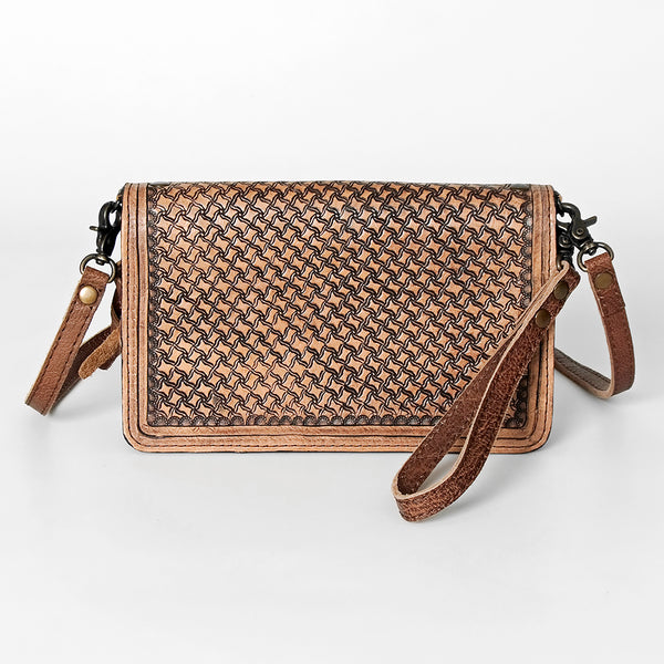 ADBG844 American Darling Hand Tooled Floral & Hand Woven Saddle Blanket Small Cross body Bag