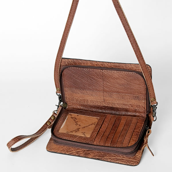 ADBG844 American Darling Hand Tooled Floral & Hand Woven Saddle Blanket Small Cross body Bag