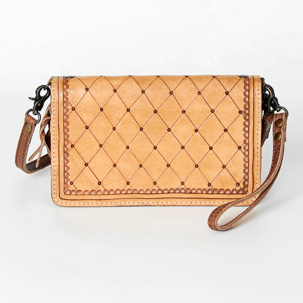 ADBG844 American Darling Hand Tooled Floral & Hand Woven Saddle Blanket Small Cross body Bag