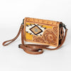 ADBG844 American Darling Hand Tooled Floral & Hand Woven Saddle Blanket Small Cross body Bag