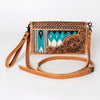 ADBG844 American Darling Hand Tooled Floral & Hand Woven Saddle Blanket Small Cross body Bag