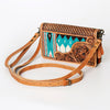 ADBG844 American Darling Hand Tooled Floral & Hand Woven Saddle Blanket Small Cross body Bag