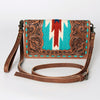ADBG844 American Darling Hand Tooled Floral & Hand Woven Saddle Blanket Small Cross body Bag