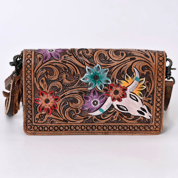 ADBG844 American Darling Hand Tooled Floral & Hand Woven Saddle Blanket Small Cross body Bag