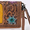 ADBG844 American Darling Hand Tooled Floral & Hand Woven Saddle Blanket Small Cross body Bag