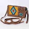 ADBG844 American Darling Hand Tooled Floral & Hand Woven Saddle Blanket Small Cross body Bag