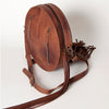 ADBG846 American Darling Hand Tooled Floral Leather Canteen Bag with Fringes