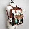 ADBG849 American Darling Handcrafted Hair-On Cowhide & Tooled Leather Western Backpack
