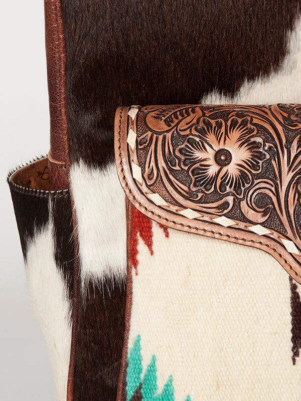 ADBG849 American Darling Handcrafted Hair-On Cowhide & Tooled Leather Western Backpack