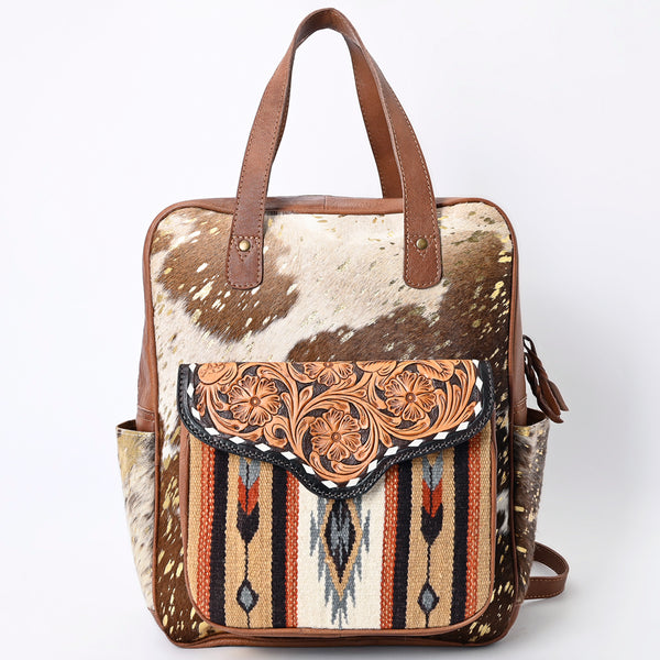 ADBG849 American Darling Handcrafted Hair-On Cowhide & Tooled Leather Western Backpack