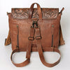 ADBG852 American Darling Hand Tooled Floral Leather & Saddle Blanket Messenger Bag with Fringes