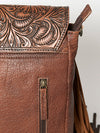 ADBG852 American Darling Hand Tooled Floral Leather & Saddle Blanket Messenger Bag with Fringes