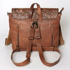 ADBG852 American Darling Hand Tooled Floral Leather & Saddle Blanket Messenger Bag with Fringes