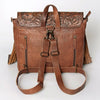 ADBG852 American Darling Hand Tooled Floral Leather & Saddle Blanket Messenger Bag with Fringes