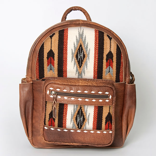 ADBG853 American Darling Hand Woven Saddle Blanket & Leather Western Backpack