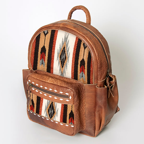ADBG853 American Darling Hand Woven Saddle Blanket & Leather Western Backpack