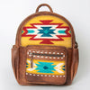 ADBG853 American Darling Hand Woven Saddle Blanket & Leather Western Backpack