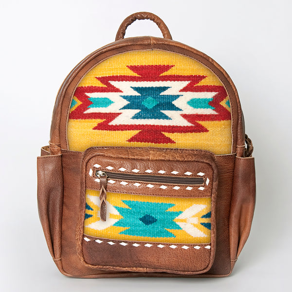 ADBG853 American Darling Hand Woven Saddle Blanket & Leather Western Backpack