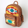 ADBG853 American Darling Hand Woven Saddle Blanket & Leather Western Backpack