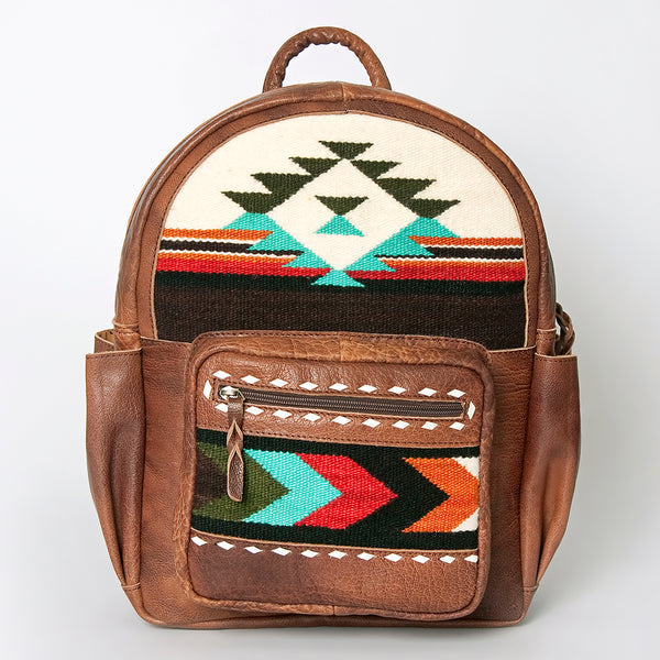 ADBG853 American Darling Hand Woven Saddle Blanket & Leather Western Backpack