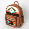 ADBG853 American Darling Hand Woven Saddle Blanket & Leather Western Backpack