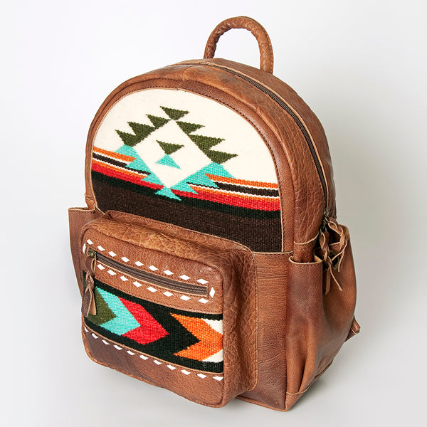 ADBG853 American Darling Hand Woven Saddle Blanket & Leather Western Backpack