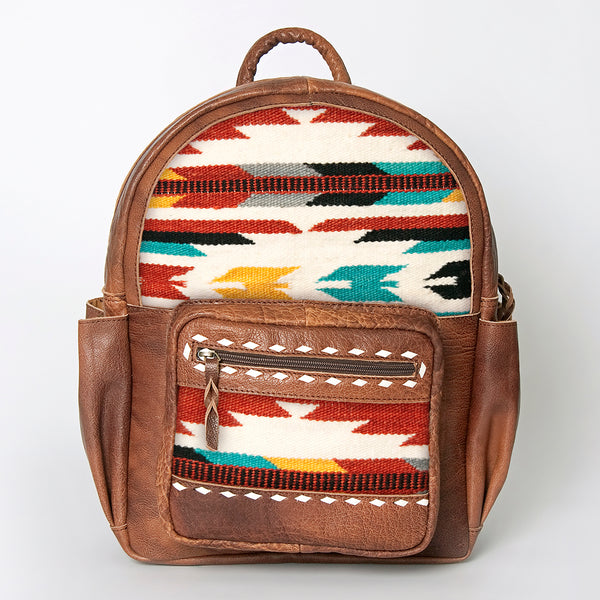 ADBG853 American Darling Hand Woven Saddle Blanket & Leather Western Backpack