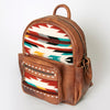 ADBG853 American Darling Hand Woven Saddle Blanket & Leather Western Backpack