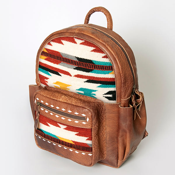 ADBG853 American Darling Hand Woven Saddle Blanket & Leather Western Backpack