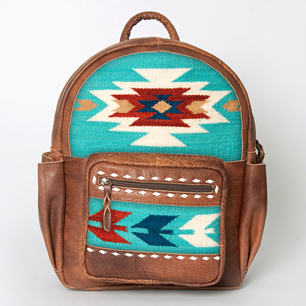 ADBG853 American Darling Hand Woven Saddle Blanket & Leather Western Backpack