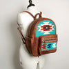 ADBG853 American Darling Hand Woven Saddle Blanket & Leather Western Backpack